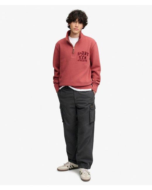 Superdry Red & Co Tonal Half Zip Sweatshirt for men
