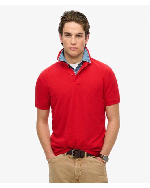 Superdry Red & Co City Pique Polo Shirt for men