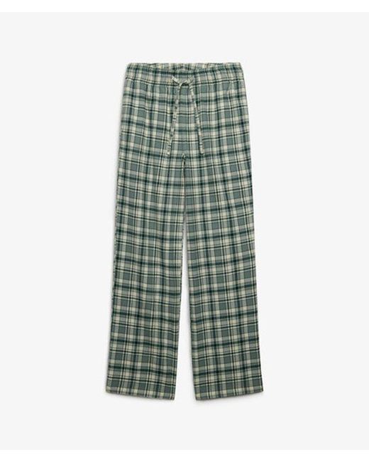 Superdry Green & Co Cotton Check Elastic Trousers