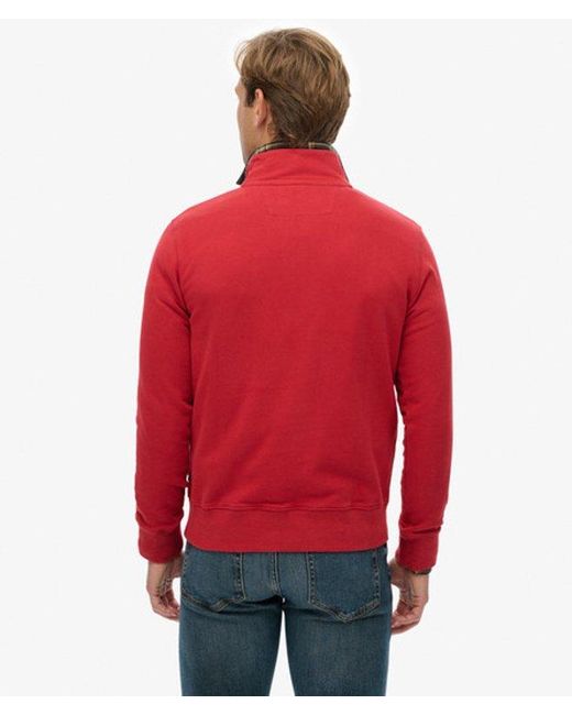 Superdry Red & Co Preppy Half Zip Jumper for men