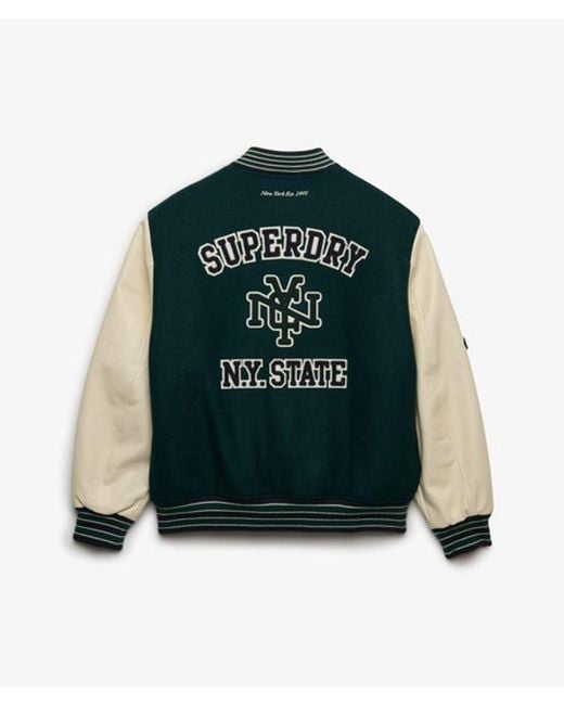 Superdry Green & Co Patched Varsity Bomber Jacket