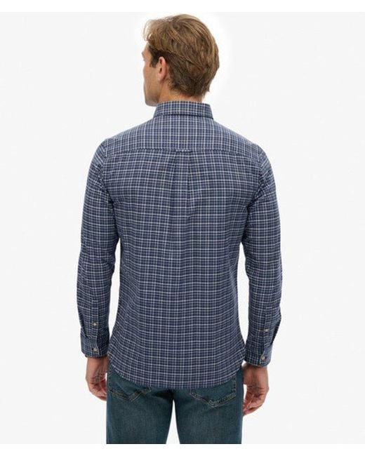 Superdry Premium Oxford Overhemd Met Ruitjes in het Blue voor heren