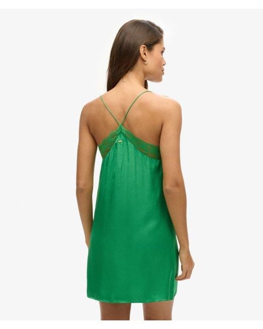 Superdry Green & Co Satin Cami Mini Dress