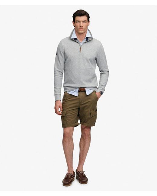 Superdry Gray & Co Essential Pique Half Zip for men