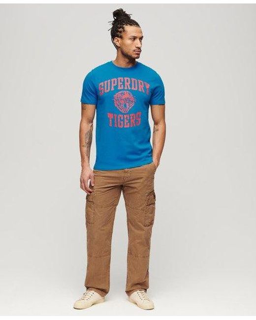 Superdry Track & Field Athletic T-shirt Met Print in het Blue voor heren