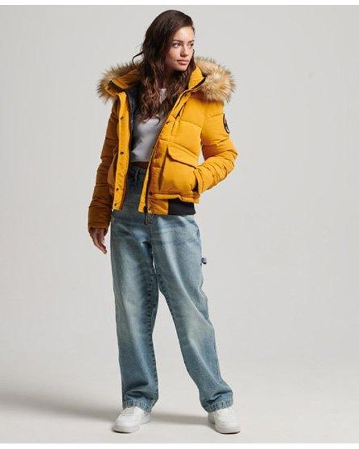 Femme Bomber Aviateur Everest Taille Superdry en coloris Orange Lyst