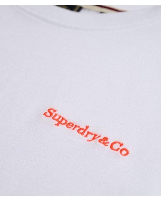 Superdry White & Co Essential Company Logo Embroidered T-shirt for men