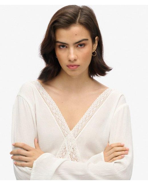 Superdry Natural Flare Sleeve Cut Out Playsuit