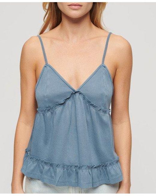 Superdry Blue Tiered Jersey Cami Top