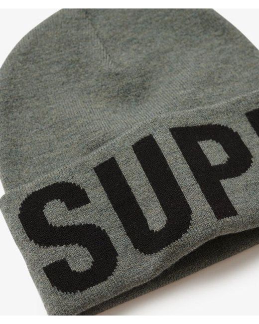 Superdry Gray & Co Branded Knitted Beanie Hat