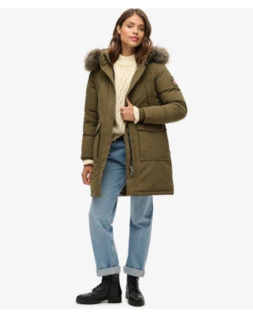 Superdry Everest Parka Van Imitatiebont in het Natural