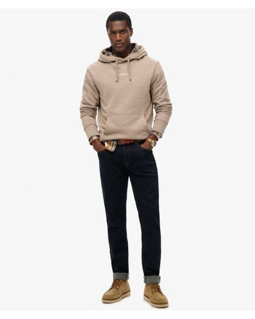 Superdry Natural & Co Micro Logo Graphic Loose Hoodie for men