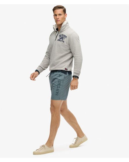 Superdry Blue & Co Premium Embroidered 17-inch Swim Shorts for men