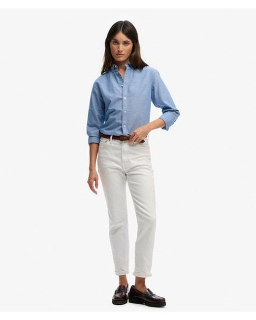 Superdry Blue & Co Slim Oxford Long Sleeve Shirt