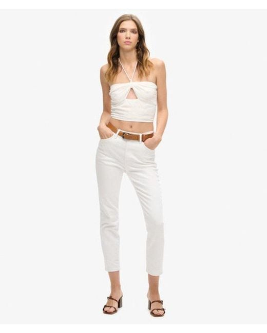 Superdry White & Co Crop Cut Out Woven Top