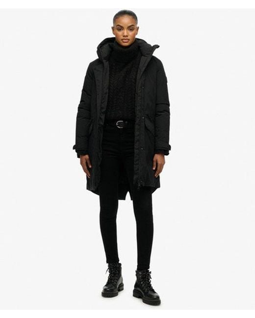 Superdry Black City Fishtail Padded Parka