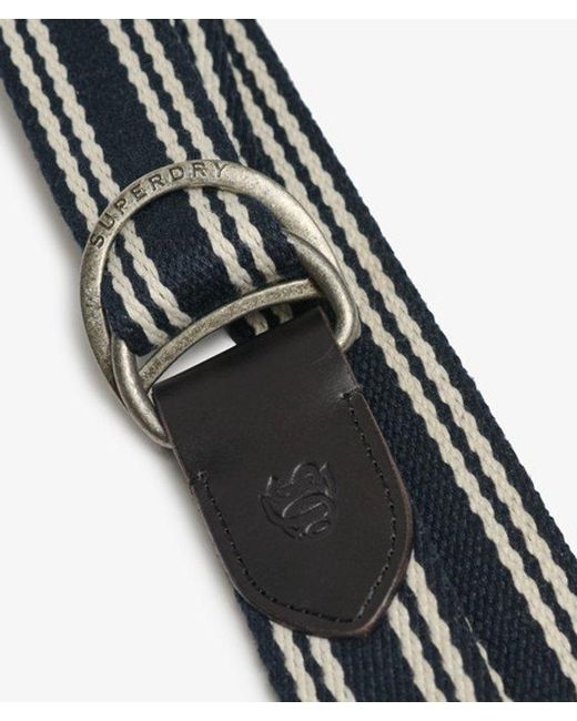 Superdry Black & Co Heritage Stripe Webbing Belt for men