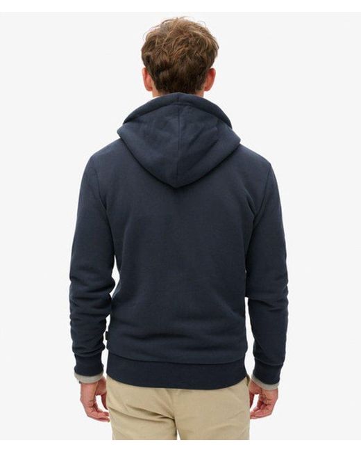 Superdry Blue & Co Neon Vintage Logo Zip Hoodie for men