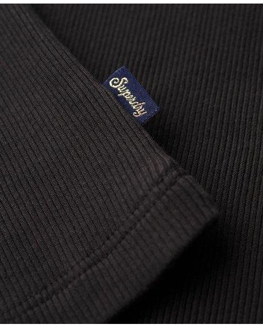 Athletic essential lace trim cami top Superdry en coloris Black