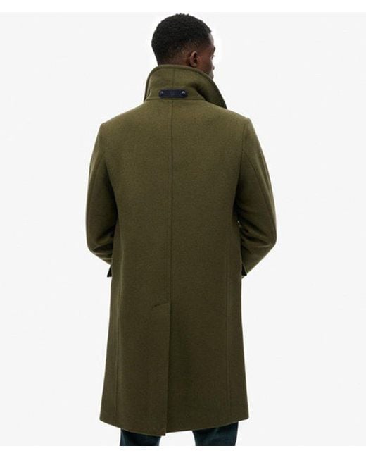 Homme Manteau Long En Laine Mélangée Superdry pour homme en coloris Green