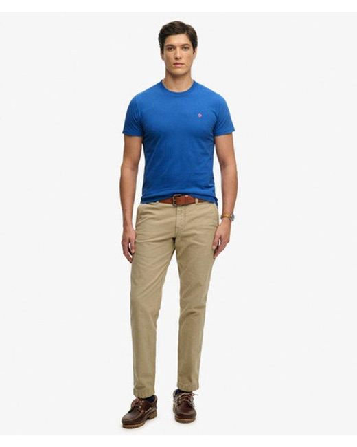Superdry Blue Sd & Co Logo Embroidered T-Shirt for men
