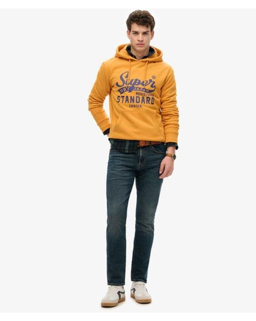 Superdry Orange Standard Script Hoodie for men