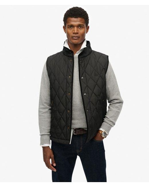 Superdry Black & Co Quilted Estate Gilet for men