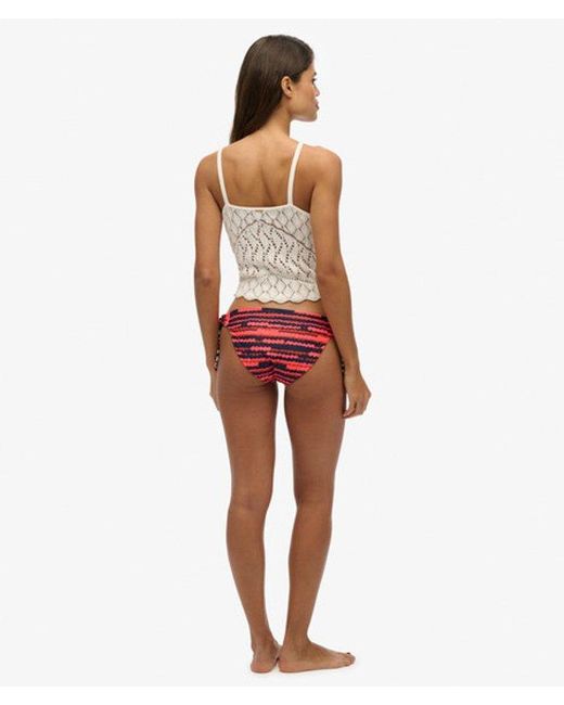 Femme Bas De Bikini À Imprimé Mélangé Taille Superdry en coloris Red