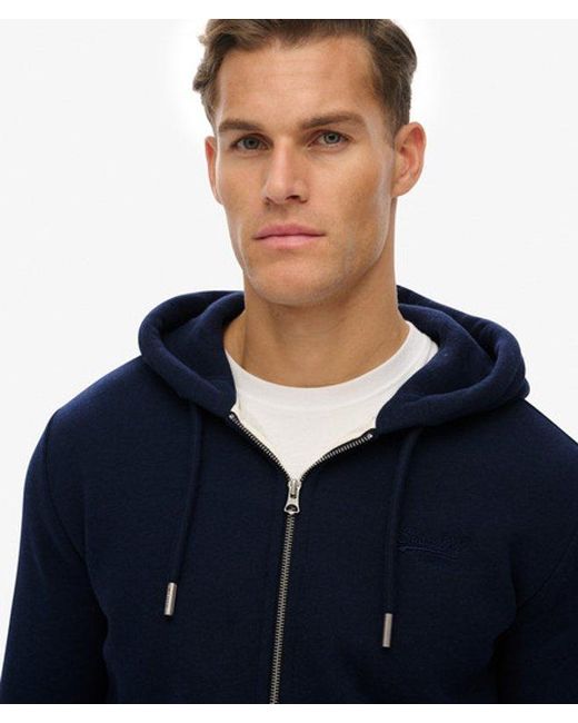 Homme Sweat À Capuche Zippé Logo Vintage Brodé Taille Superdry pour homme en coloris Blue