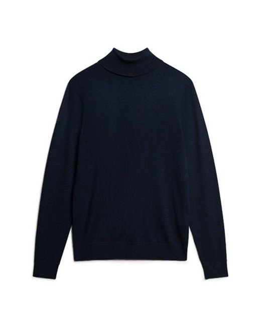 Superdry Blue & Co Merino Roll Neck Jumper for men