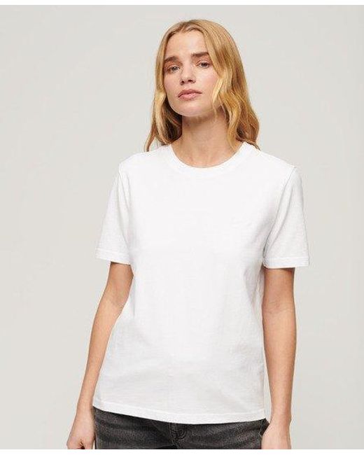 Superdry White Essential Logo Embroidered T-shirt