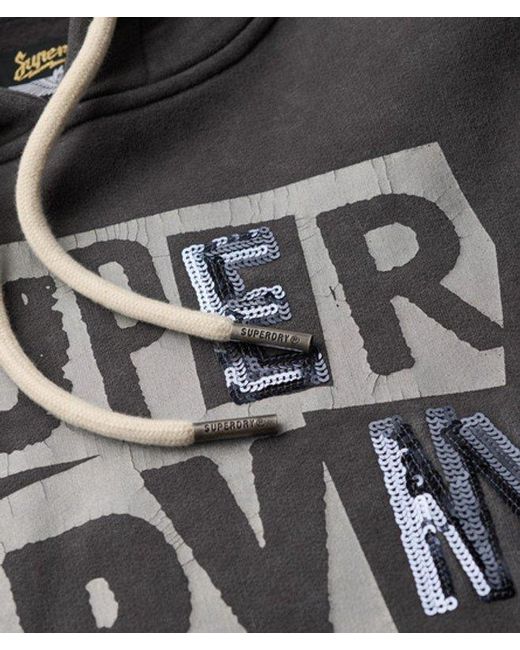 Superdry Gray & Co Embellished Punk Graphic Hoodie