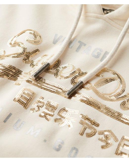 Superdry Natural & Co Embellished Vintage Logo Graphic Hoodie
