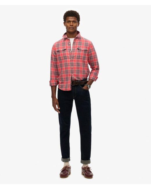 Superdry Red & Co The Merchant Store - Linen Check Shirt for men