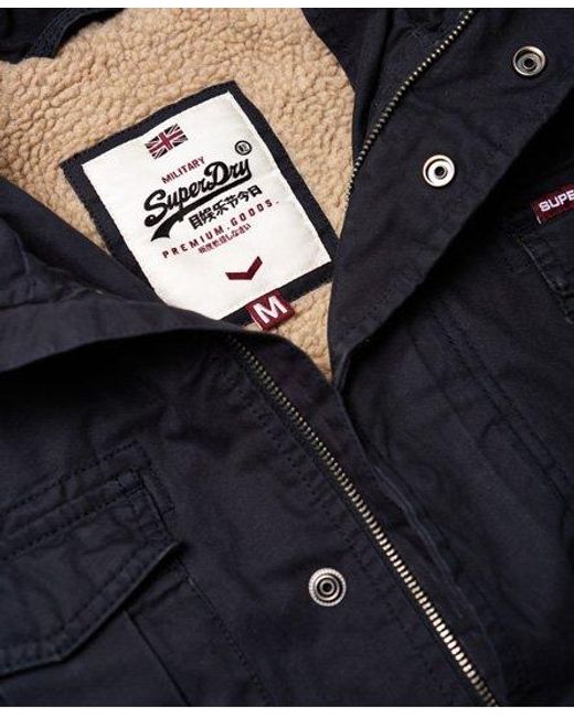 Superdry Blue Rookie Heavy Weather Field Jacket Midnight for men