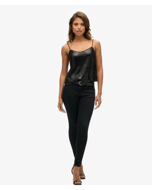 Superdry Black & Co Sequin Cami Vest Top