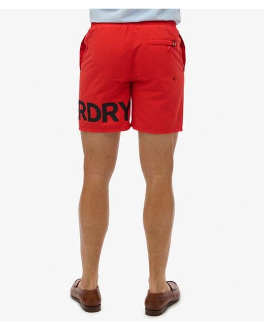 Homme Short De Bain À Motif Longueur 43 Cm Taille Superdry pour homme en coloris Red