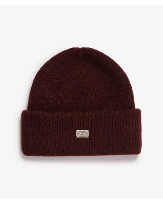 Superdry Brown & Co Rib Knitted Beanie Hat