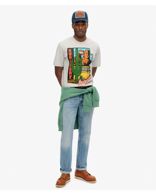 Superdry Green & Co Travel Postcard Graphic T-shirt for men
