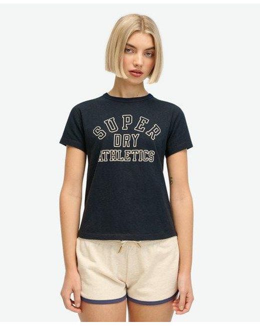 Superdry Blue Athletic Essentials Graphic Fitted T-shirt
