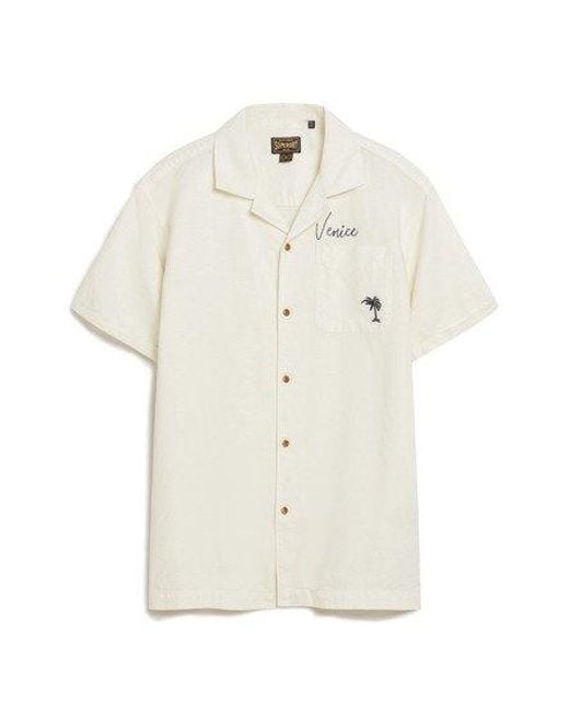 Superdry White Resort Short Sleeve Shirt for men
