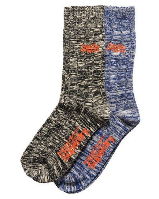 Superdry Gray Winter Dry Boot Socks Royal Slub/ Slub for men