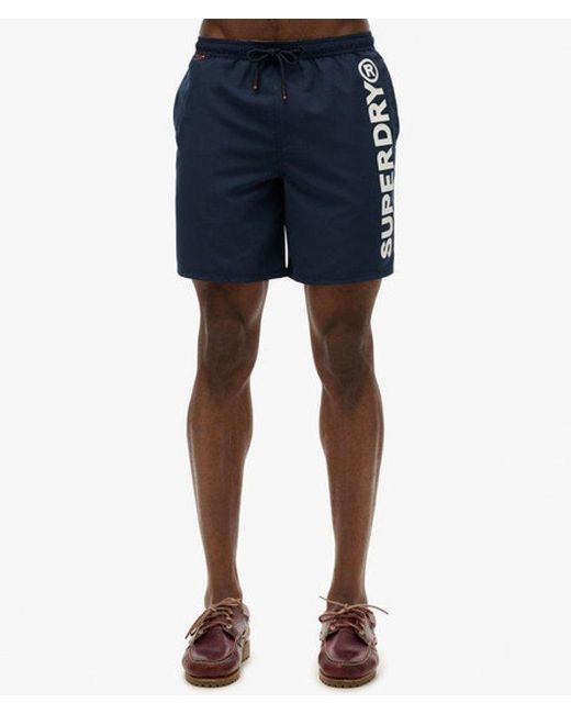 Superdry Blue & Co Sport Graphic 17-inch Swim Shorts for men