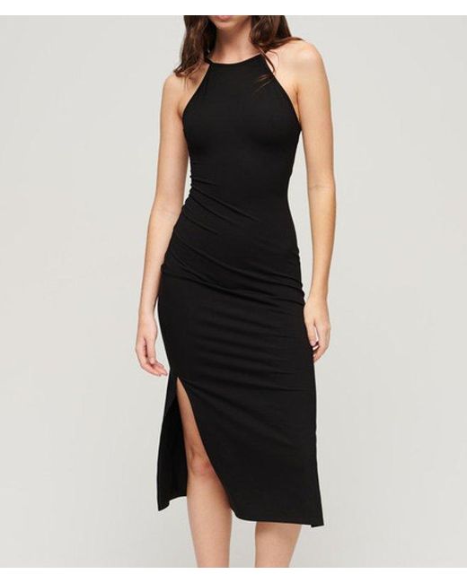 Superdry Black & Co Jersey Lace Back Midi Dress