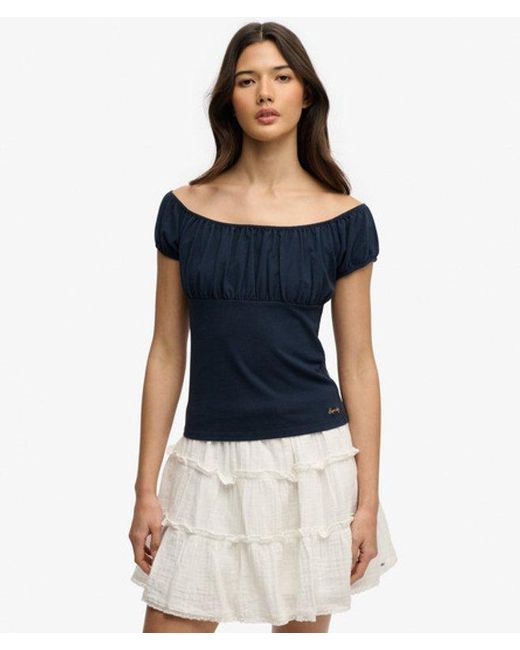 Superdry Blue & Co Athletic Essentials Ruched Top