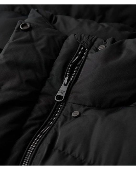 Superdry Black Longline Puffer Gilet