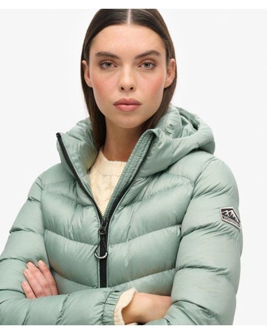 Superdry Green & Co Slim Fit Quilted Hooded Fuji Light Padded Jacket