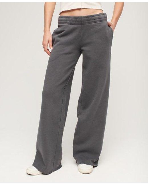 Aux s pantalon de survêtement droit délavé Superdry en coloris Gray