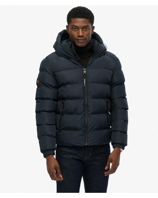 Superdry Sports Pufferjas Met Capuchon in het Black voor heren