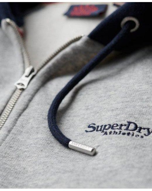 Sweat à capuche de baseball zippé essential Superdry pour homme en coloris Blue